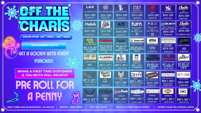 Off The Charts - Eagle Rock MOST LIT DEALS IN LA!