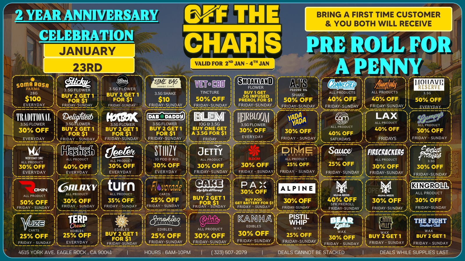 Off The Charts - Eagle Rock NEW YEAR, NEW HOLIDAZE SPECIALS