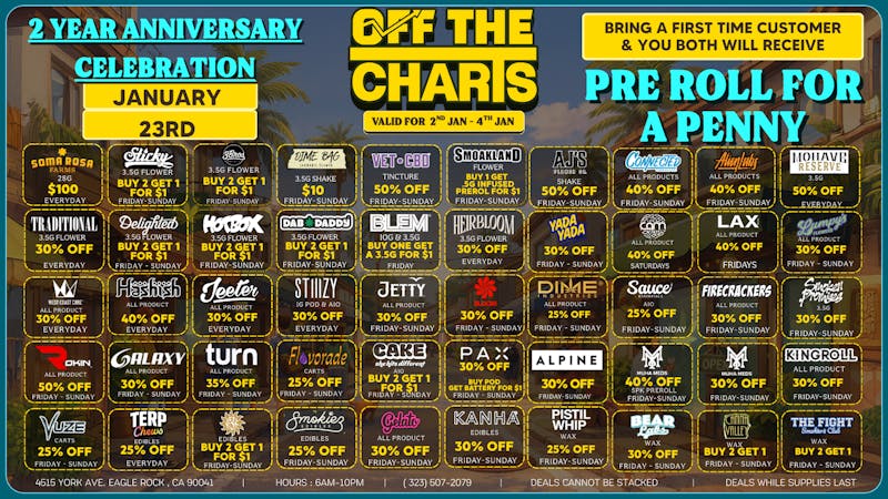 Off The Charts - Eagle Rock NEW YEAR, NEW HOLIDAZE SPECIALS