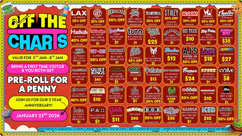 Off The Charts - Eagle Rock FRESH STARTS & FRESH SAVINGS FOR THE NEW YEAR🍃