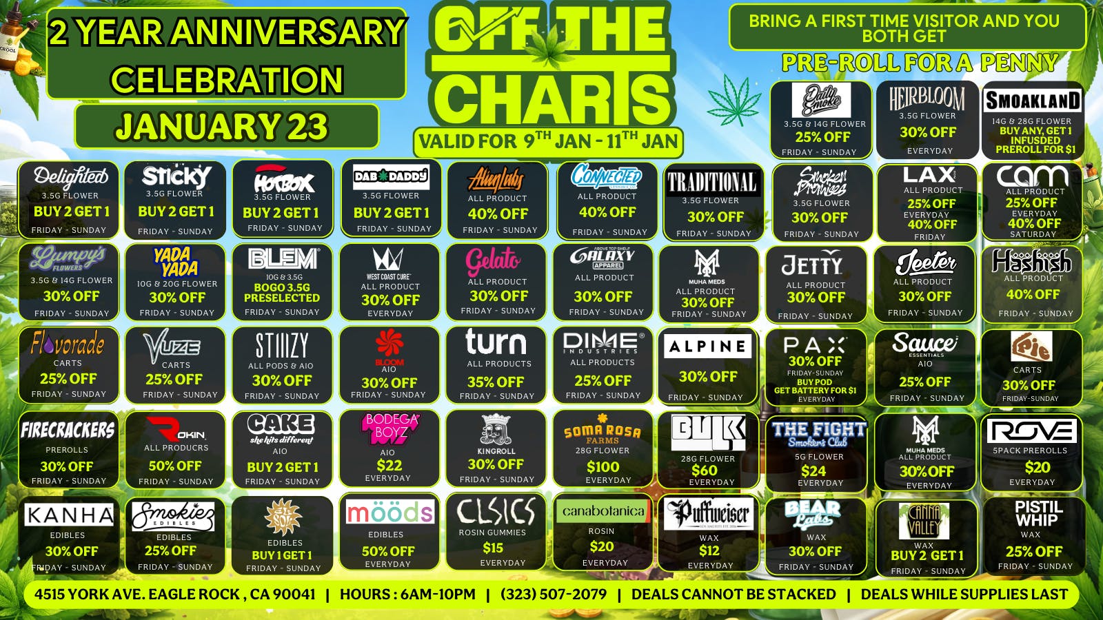 Off The Charts - Eagle Rock NEW YEAR DEALS @ OTC EAGLE ROCK!