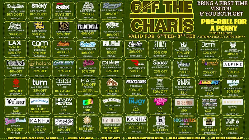 Off The Charts - Eagle Rock HIGH SAVINGS, HIGHER QUALITY @OTC EAGLE ROCK!!!