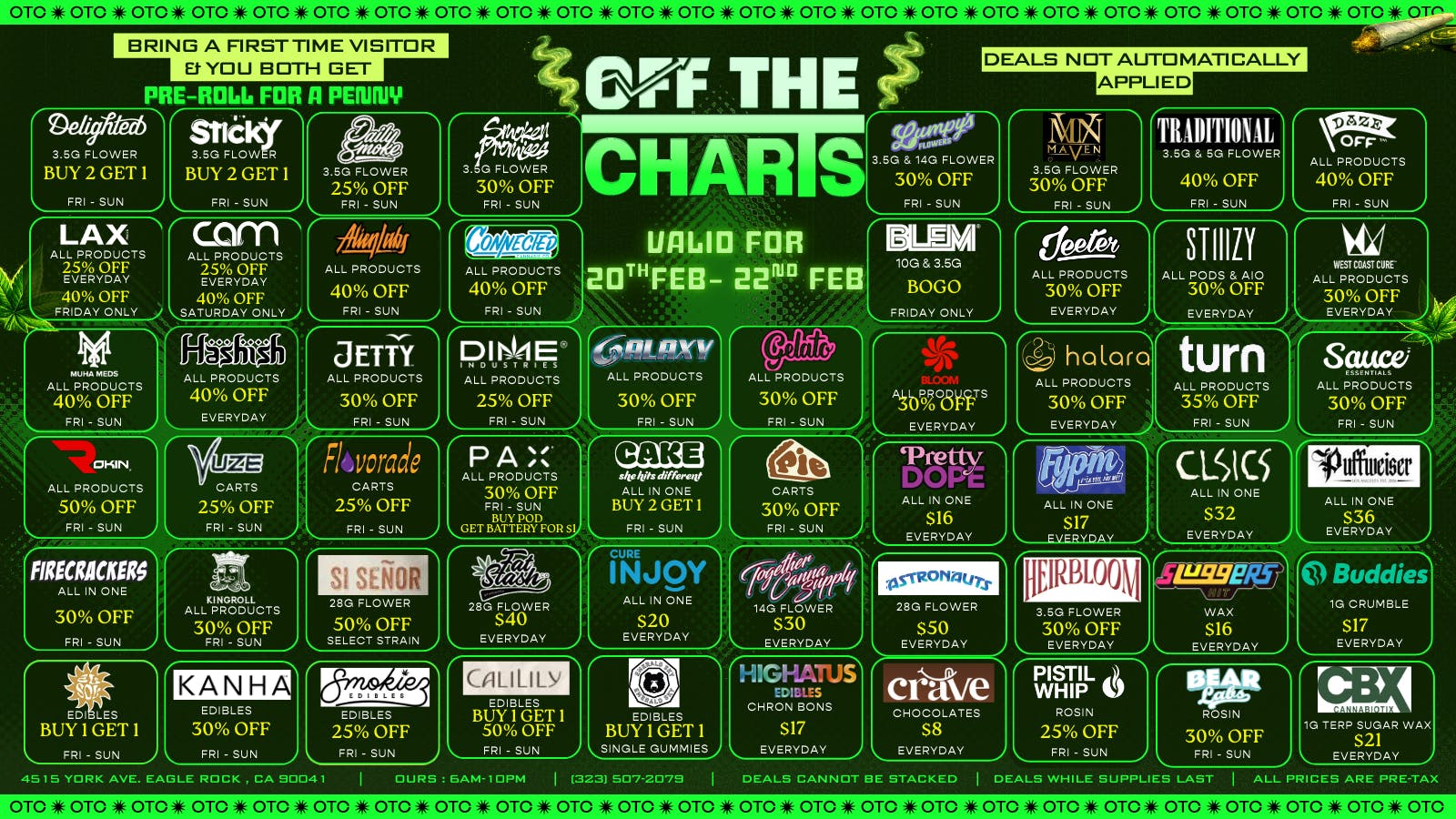Off The Charts - Eagle Rock LOWEST DEALS, HIGHER HIGHS @ OTC EAGLE ROCK!🍃✨