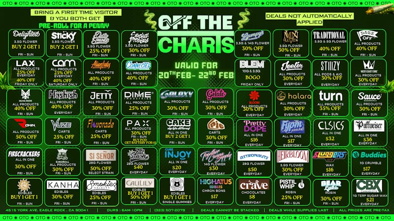 Off The Charts - Eagle Rock LOWEST DEALS, HIGHER HIGHS @ OTC EAGLE ROCK!🍃✨
