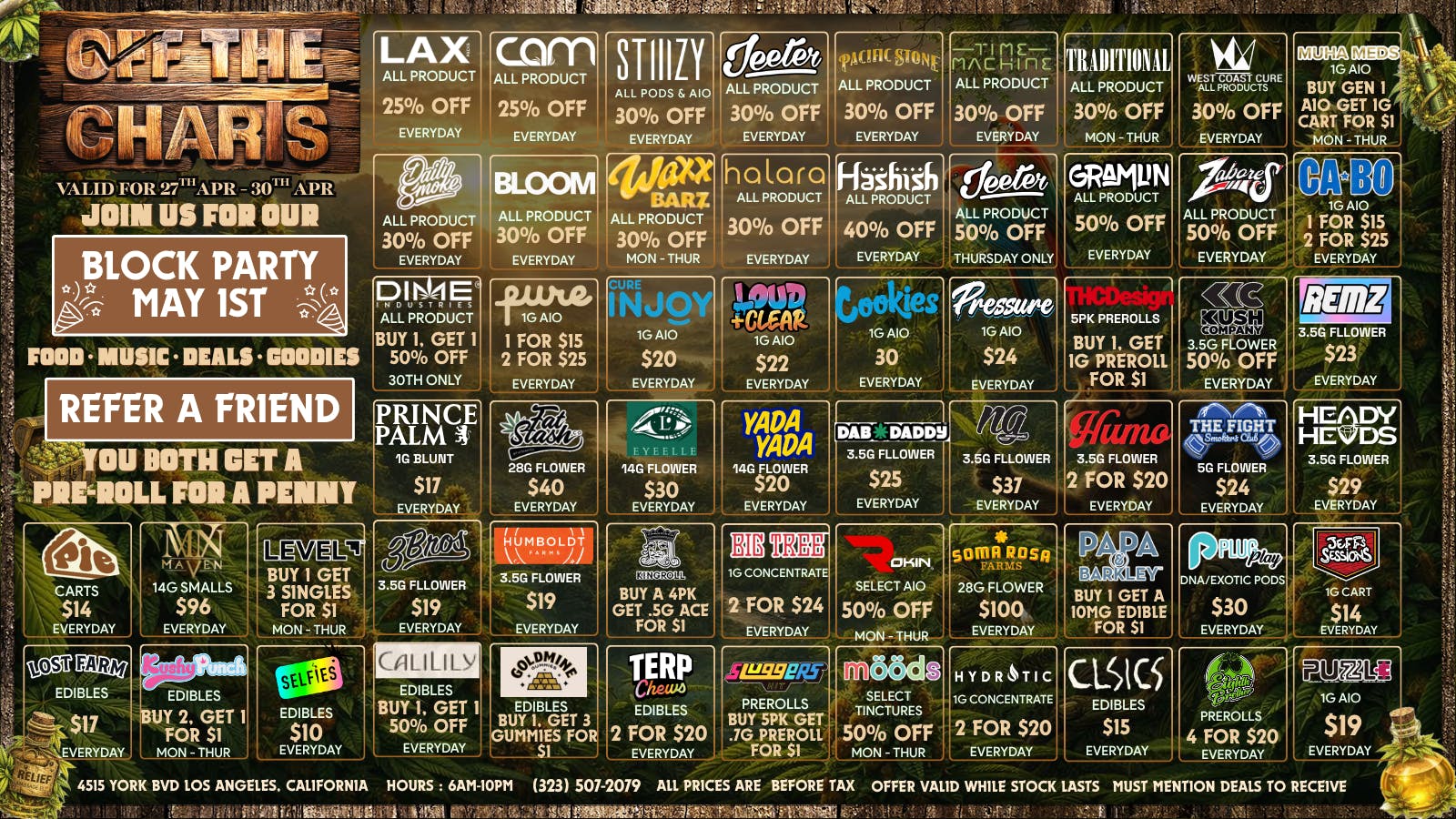 Off The Charts - Eagle Rock END APRIL RIGHT WITH THE BEST DEALS IN LA!