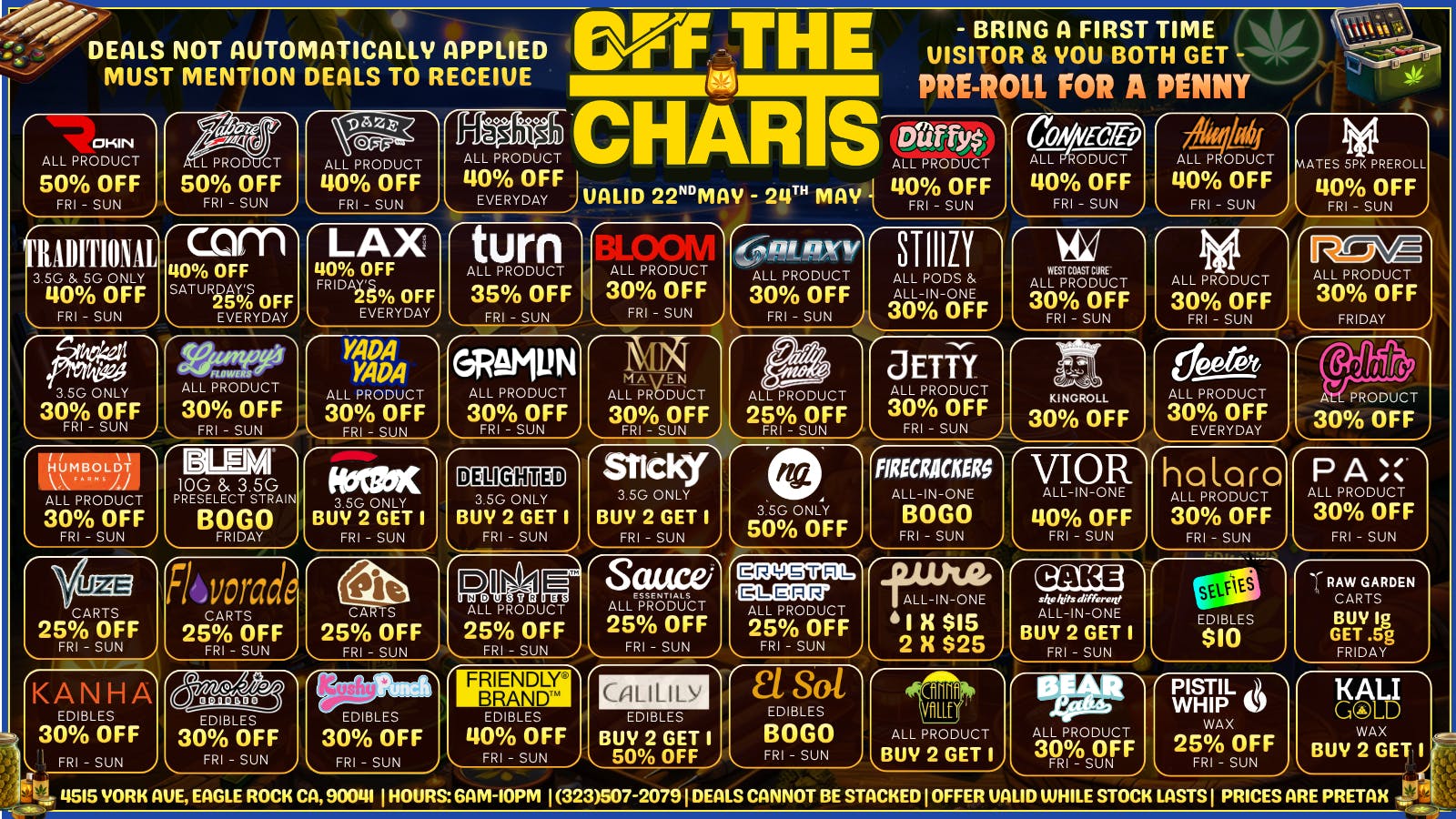 Off The Charts - Eagle Rock BEST DEALS TO ENJOY YOUR DAZE! 🍃☀️