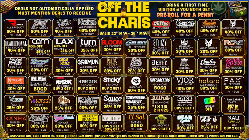Off The Charts - Eagle Rock BEST DEALS TO ENJOY YOUR DAZE! 🍃☀️