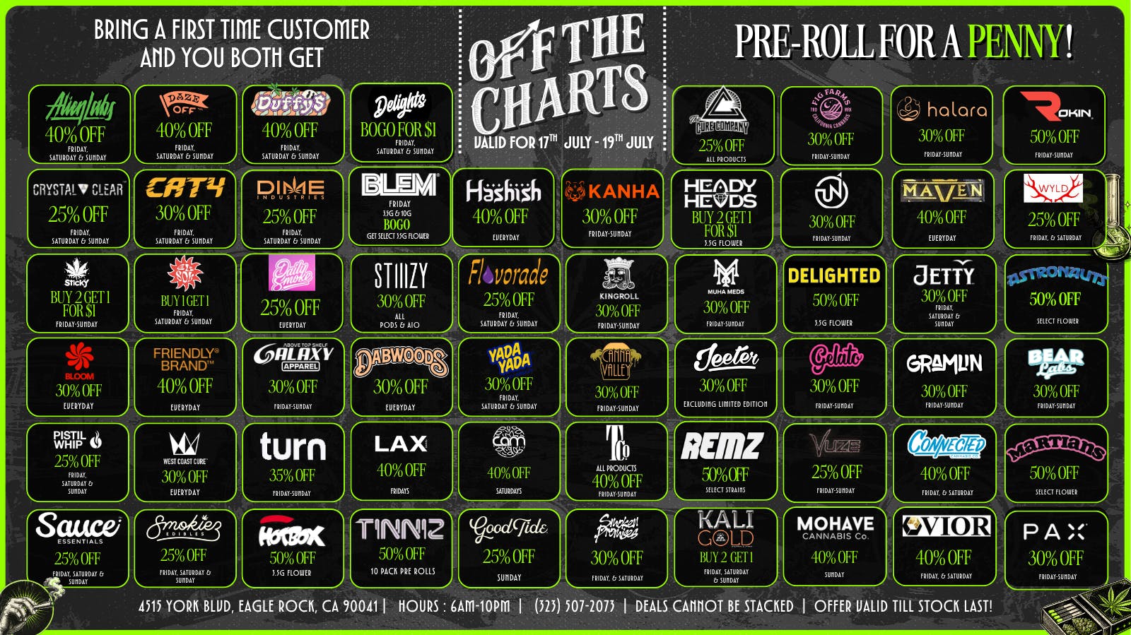 Off The Charts - Eagle Rock BEST DEALS IN EAGLE ROCK! 🍀