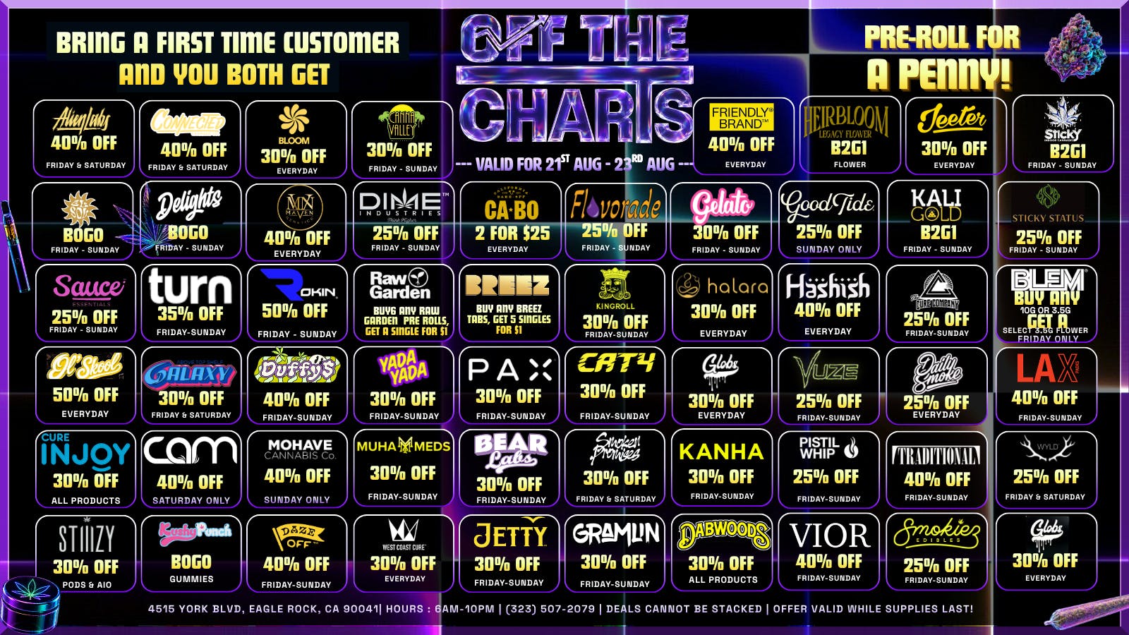 Off The Charts - Eagle Rock 🔥 20% OFF RETURNING CUSTOMERS 🔥BLAZE @ OTC ER