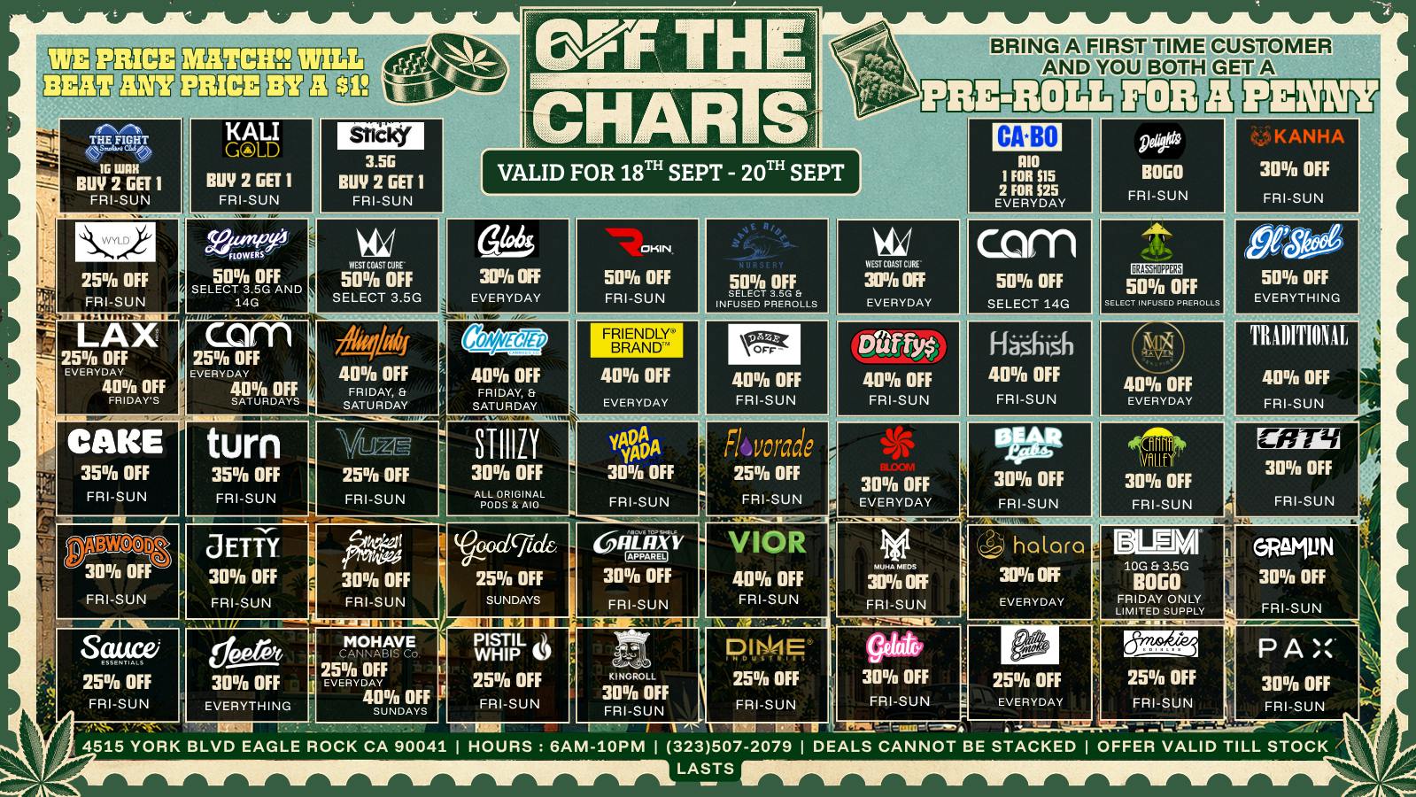 Off The Charts - Eagle Rock 20% OFF RETURNING CUSTOMERS ⛱️ENDLESS SUMMER DEALS