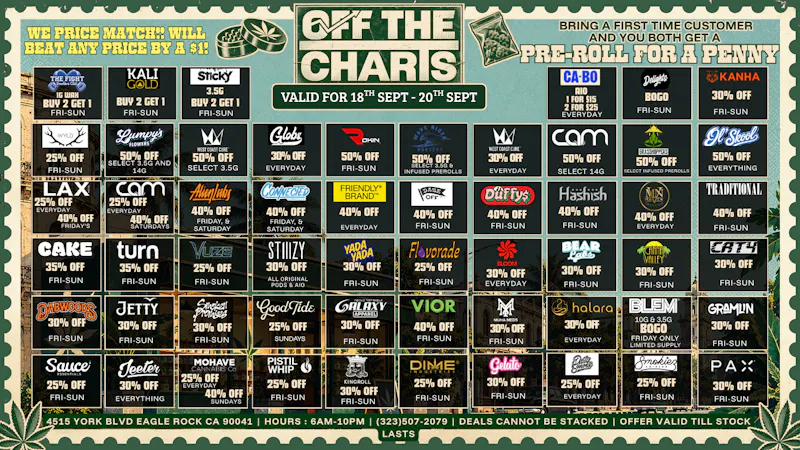 Off The Charts - Eagle Rock 20% OFF RETURNING CUSTOMERS ⛱️ENDLESS SUMMER DEALS