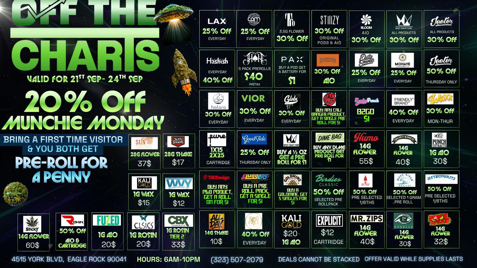 Off The Charts - Eagle Rock TAP, SHOP, SAVE, REPEAT!! 20% OFF ALL RETURNING!🔥
