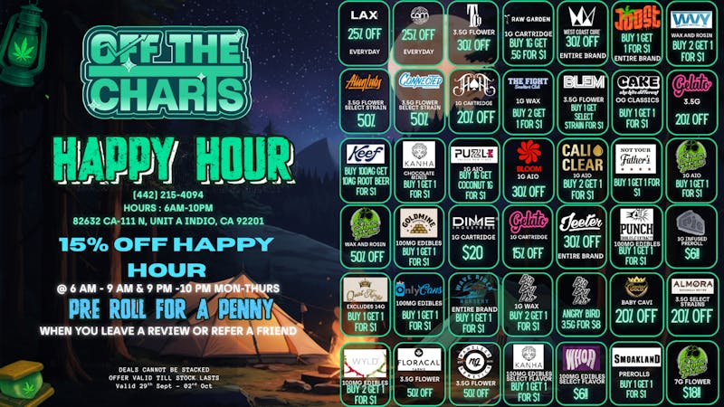 Off the Charts - Indio 25% OFF FIRST TIME PATIENTS