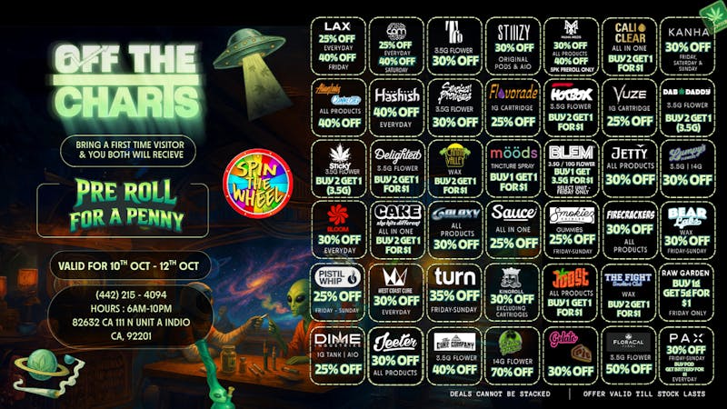 Off the Charts - Indio DEALS DEALS DEALS !!
