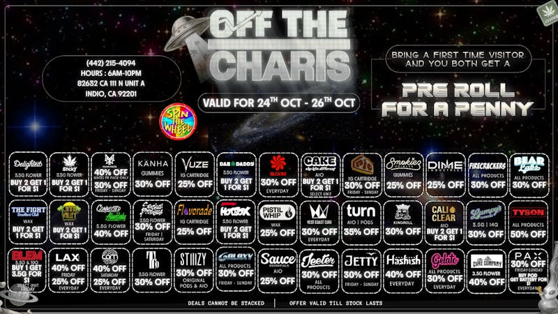 Off the Charts - Indio BIG SAVINGS!!!!