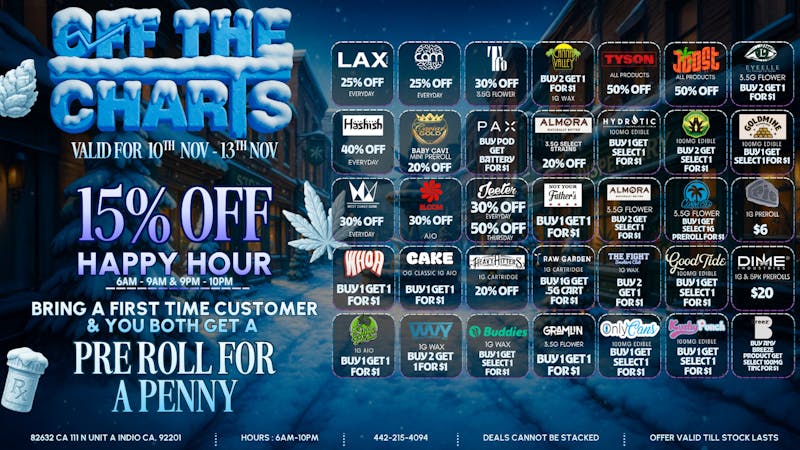 Off the Charts - Indio ELEVATE YOUR VIBES!