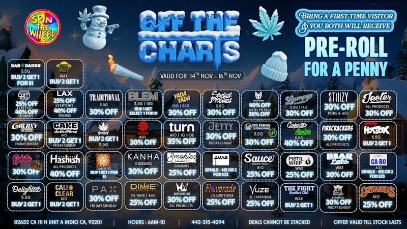 Off the Charts - Indio COME SEE WHY WE'RE THE BEST!!!