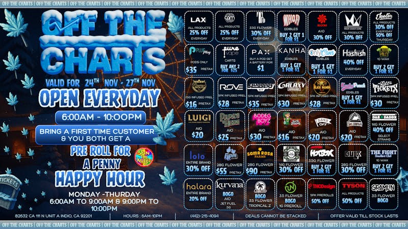 Off the Charts - Indio Come see why we're the BEST!!!