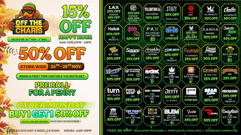 Off the Charts - Indio OTC IS THANKFUL FOR YOU