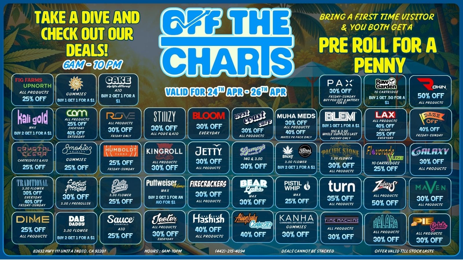 Off the Charts - Indio FESTIVAL SEASON DEALS!