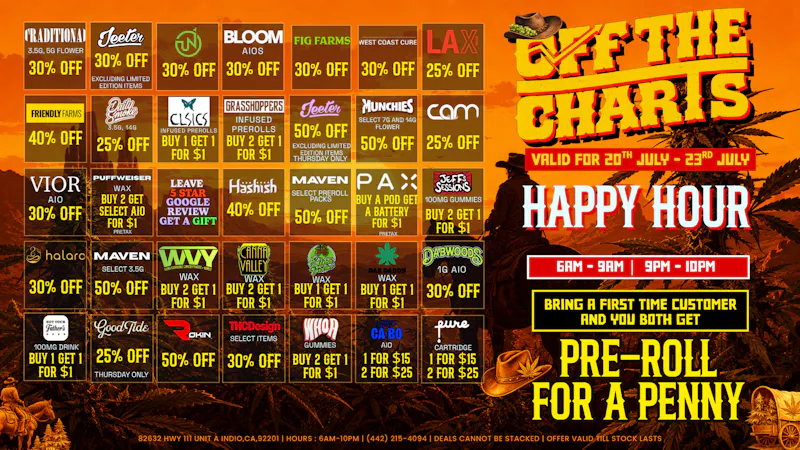 Off the Charts - Indio BLAZING DEALS FOR BLAZING TEMPS 🌵🔥♨️