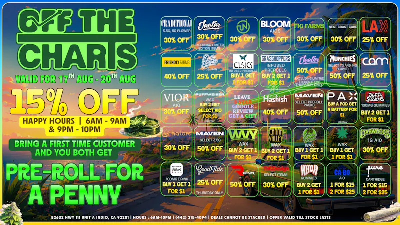 Off the Charts - Indio Come see why we're the BEST!!!