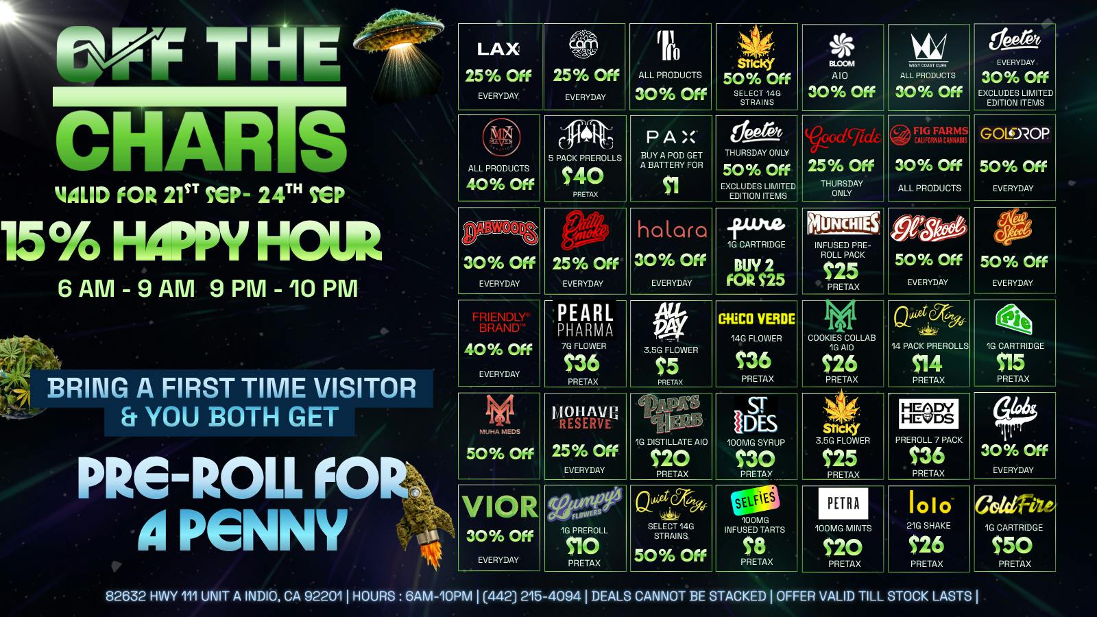 Off the Charts - Indio The weather is cooling down but the deals are HOT!