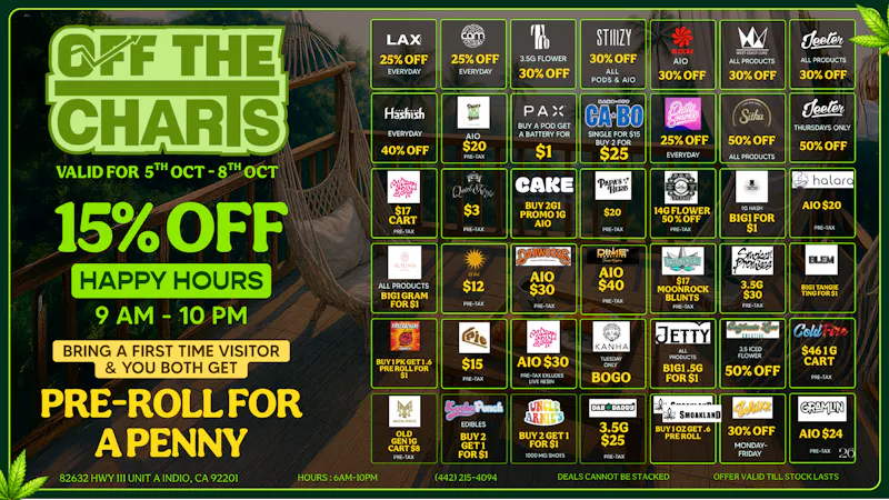 Off the Charts - Indio GEAR UP FOR HEAD TRIP!