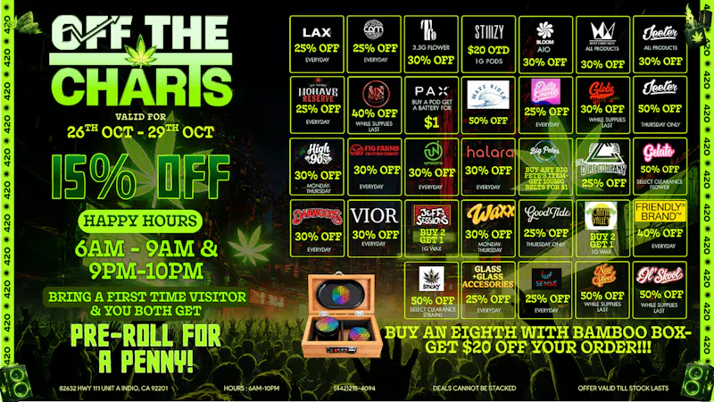 Off the Charts - Indio Spooky Good Savings with OTC!