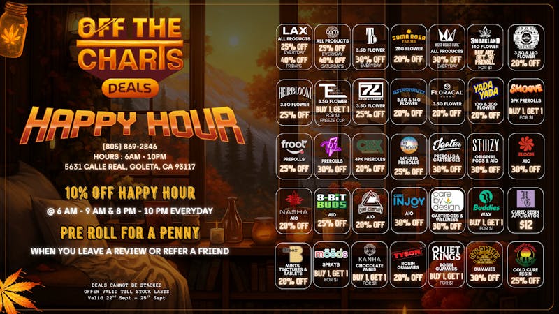 Off the Charts - Goleta BIGGEST SELECTION. LOWEST PRICES. HIGHEST REWARDS.