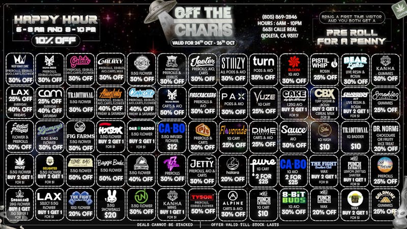 Off the Charts - Goleta THE DANKEST DEALS IN THE CITY!!!