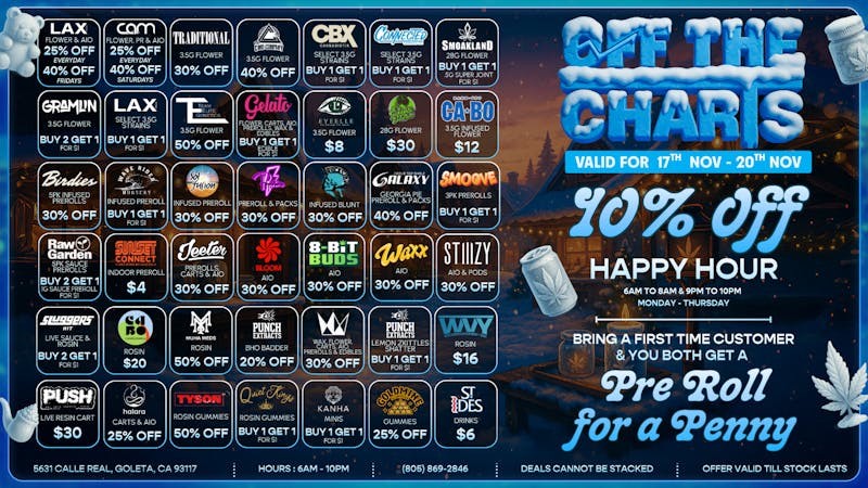 Off the Charts - Goleta NEED SOME TREE? YOUR BEST BUD IS OTC!!