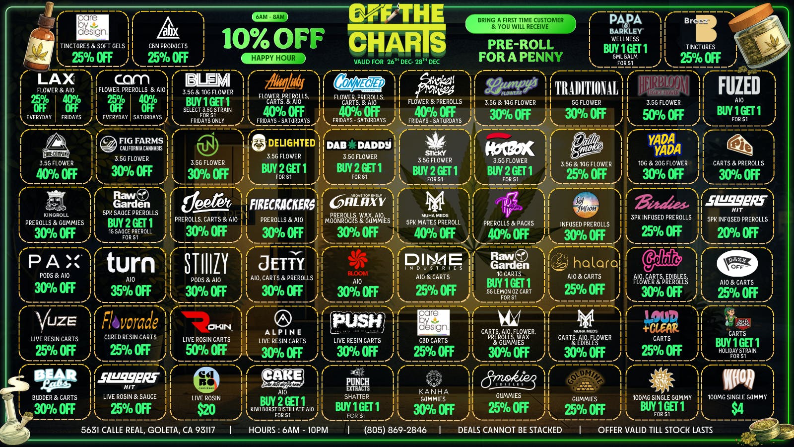 Off the Charts - Goleta WE WILL BEAT ANY PRICE IN TOWN!!!