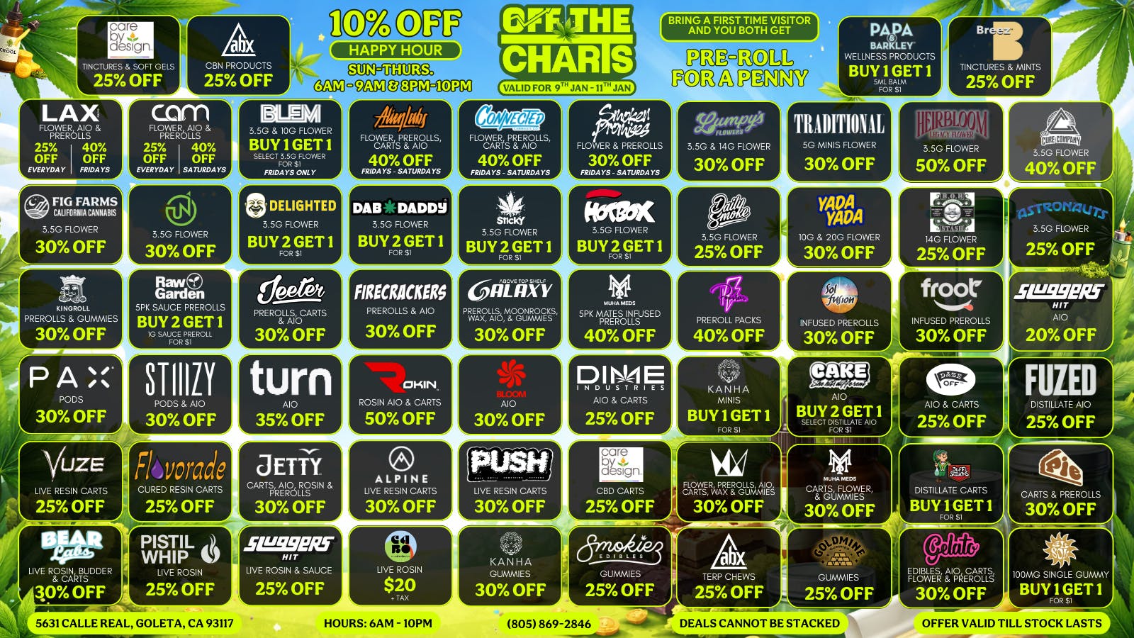 Off the Charts - Goleta START THE YEAR FRESH & STOCKED!!!