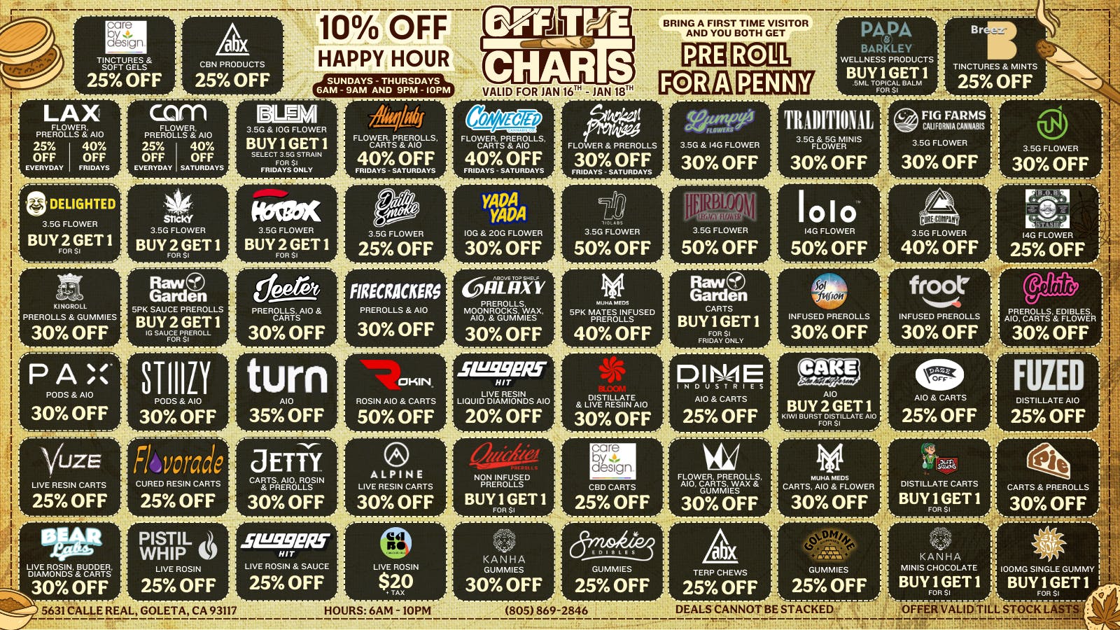 Off the Charts - Goleta DON'T SLEEP ON THESE DEALS!!!