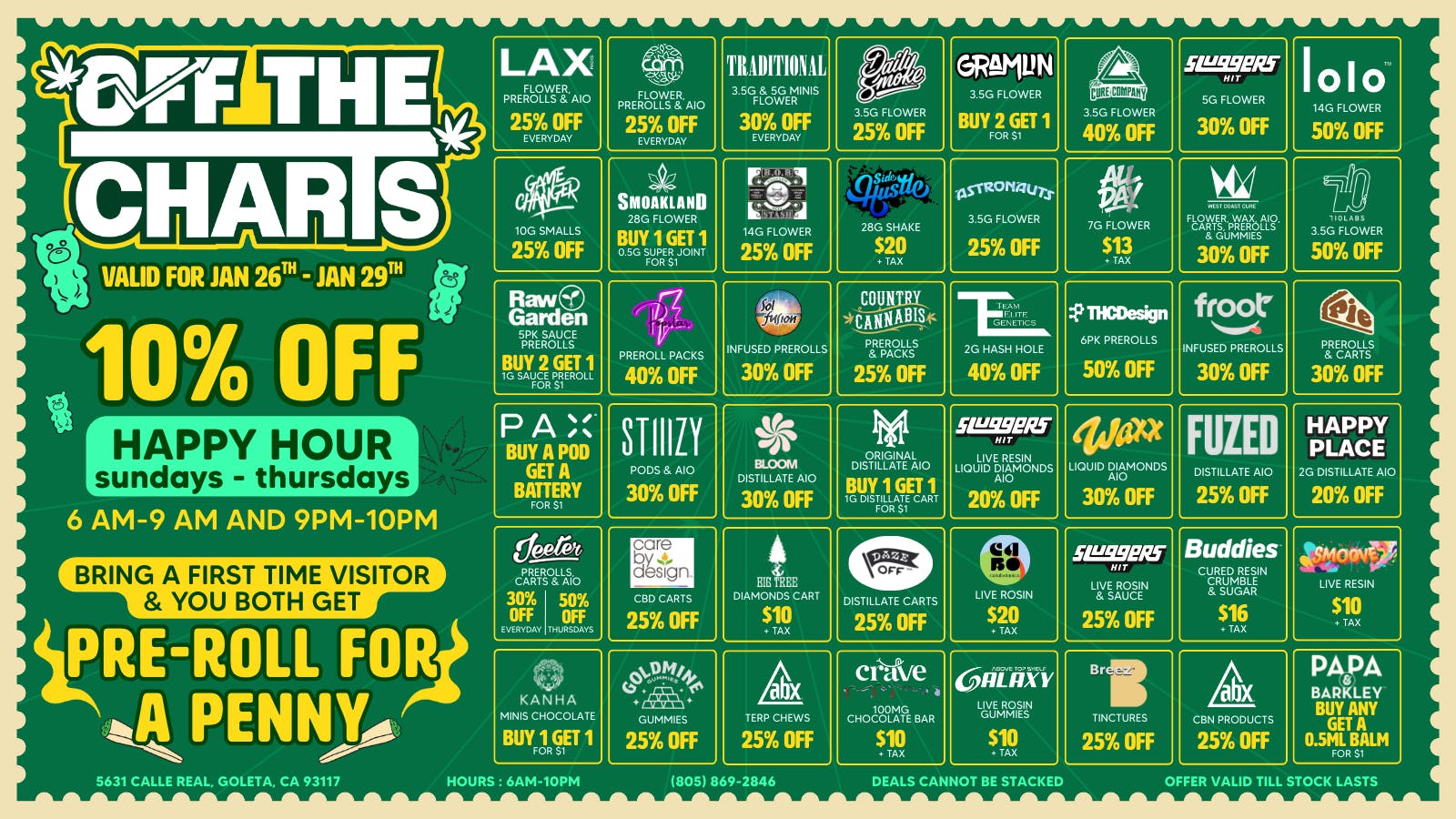 Off the Charts - Goleta CHAMPIONSHIP-LEVEL DEALS!!!