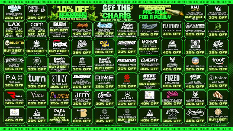 Off the Charts - Goleta DEALS THAT SEND U TO THE MOON!!!