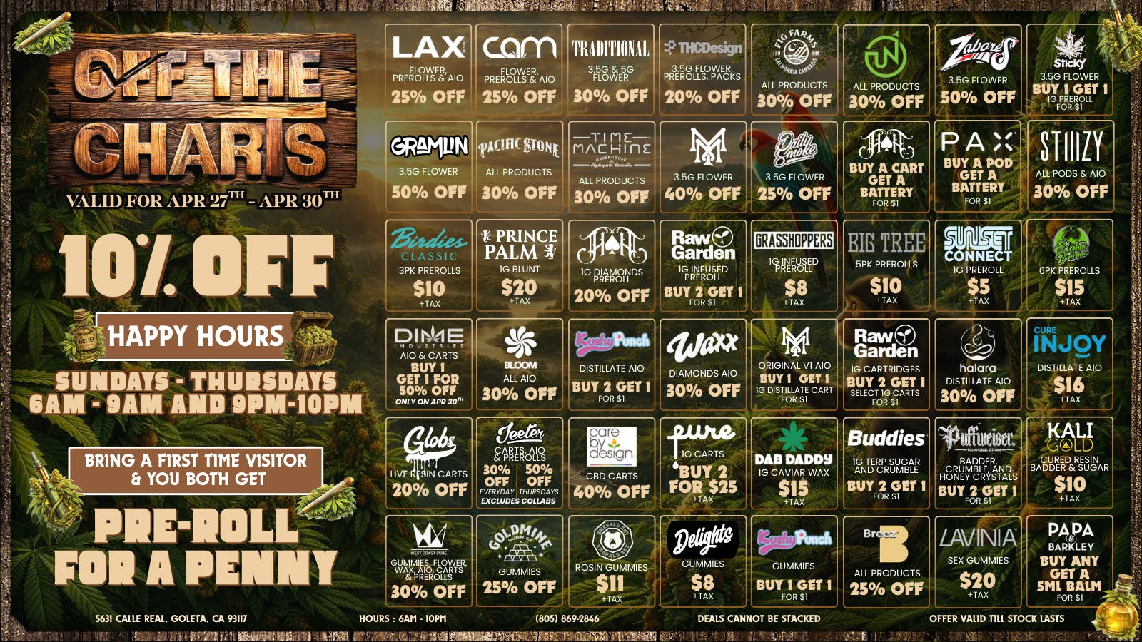 Off the Charts - Goleta END THE MONTH W/ SAVINGS!!!