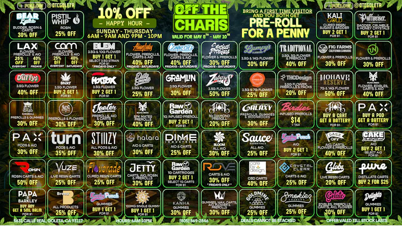Off the Charts - Goleta LET US PUT YOU ON SOME DANK DEALS!!!