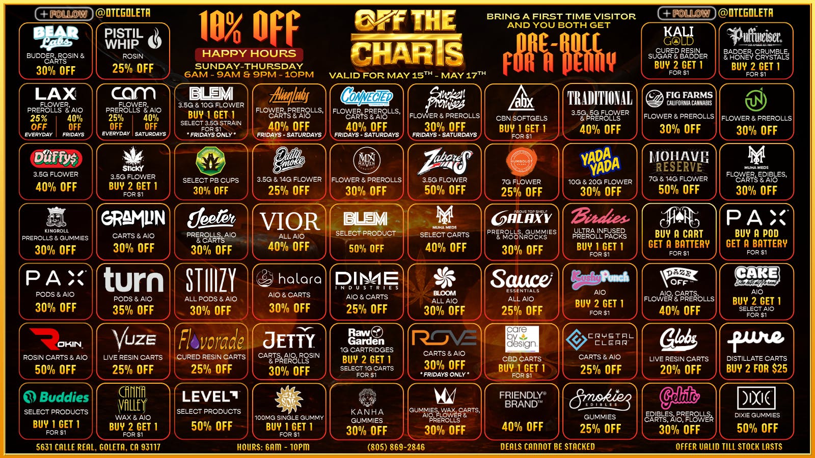 Off the Charts - Goleta SUMMER SELECTION. LOWEST PRICES. HIGHEST REWARDS.