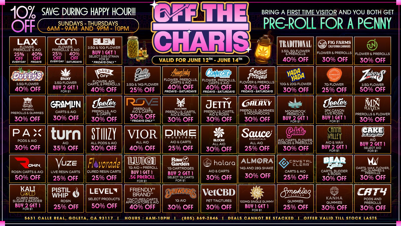 Off the Charts - Goleta HOT DAYS, HOT DEALS!!