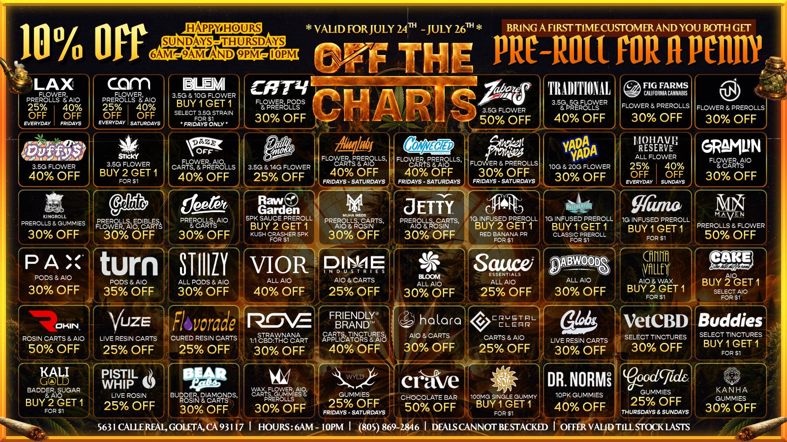 Off the Charts - Goleta 🔥FIRE UP YOUR WEEKEND W/ THESE SMOKING DEALS💯