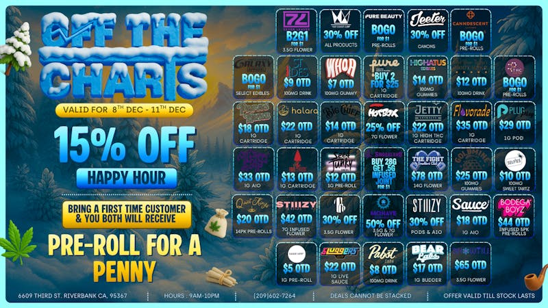 Off The Charts - Riverbank Tis the Season for Savings