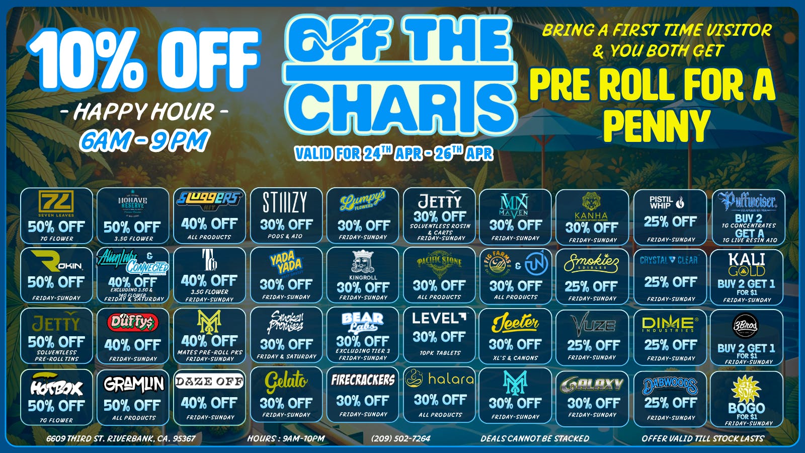 Off The Charts - Riverbank Cool Off @OTC Riverbank with these killer deals!!