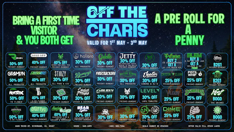 Off The Charts - Riverbank Weekend Deals Keep Getting Better @ OTC Riverbank!