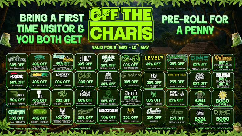 Off The Charts - Riverbank DEALS DEALS DEALS @ OTC RIVERBANK