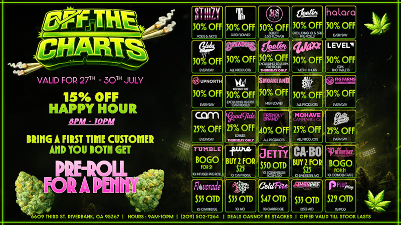 Off The Charts - Riverbank Fresh Drops, Fresh Deals! 20% OFF FTP!!