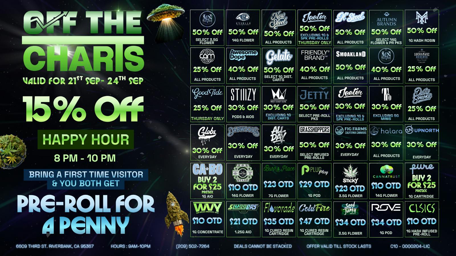 Off The Charts - Riverbank Outta This World Deals @ OTC Riverbank!!!!