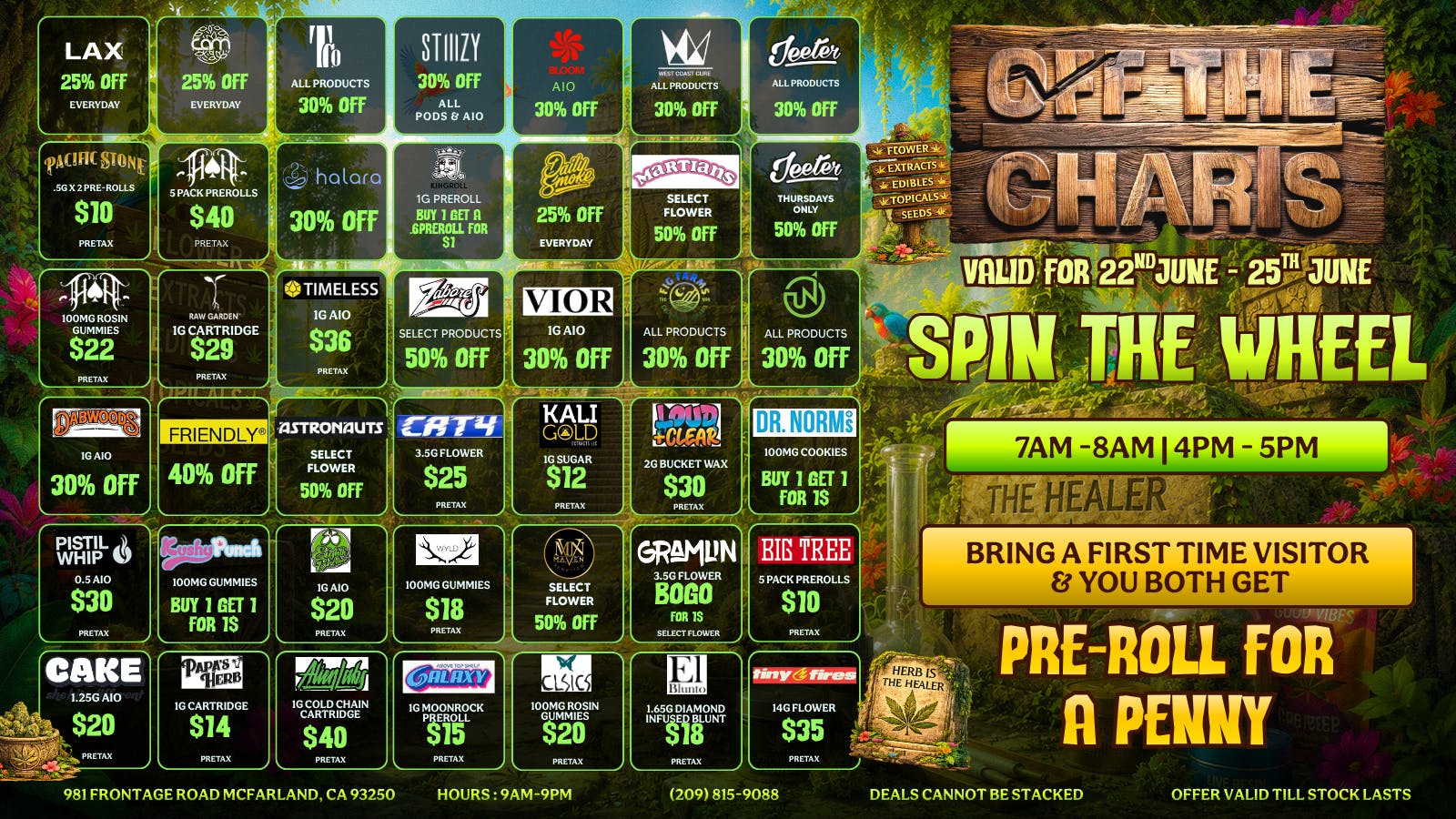 Off The Charts - McFarland 💚 Puff, Spin & Save Big! 🎡🍃