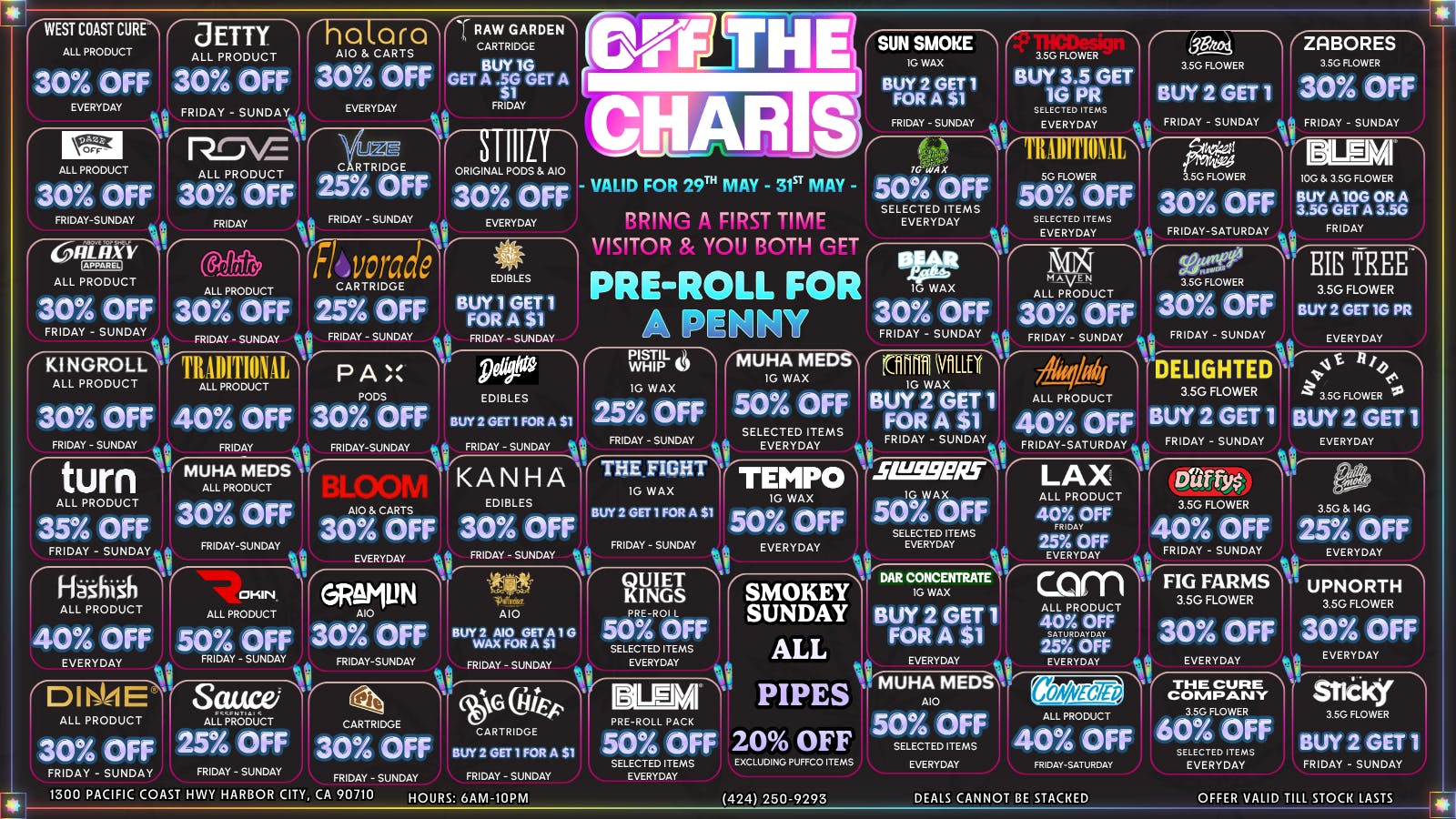 Off the Charts - Harbor City DEALS DEALS DEALS